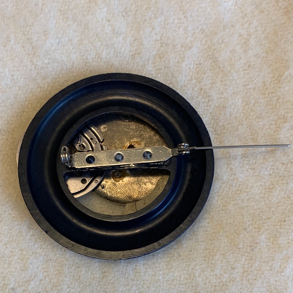 Steampunk Brooch - Elgin Watch Parts - Handmade Artisan Upcycled Signed Dated - Picture 5 of 5